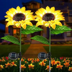 Solar LED Garden Light Sunflower Stake Waterproof Solar Light Outdoor Pathway Light