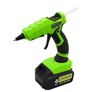 18V Lithium Battery Powered Single Temperature DIY Cordless Hot Melt Adhesive Glue Gun with 40W 7MM Glue Stick for Home Repair