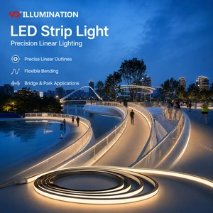 Outdoor IP67 Rated PVC Flexible LED Strip Light For Building Facade Lighting