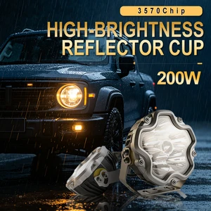 Xenplus LW27 LED Headlight 200W 20000LM 6500K White Light DC 12V Reflector Cup Super Bright High Power Replacement Car Lamps
