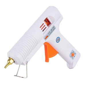 Adjustable Temperature 110W Battery Powered DIY Hot Melt Glue Gun 2.5mm Diameter White Dispenser CE Certified High Melting
