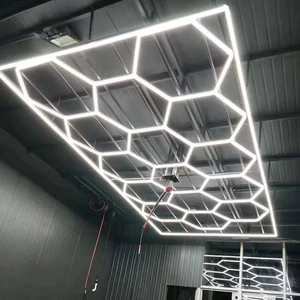 High Brightness Garage Lights Hexagonal Led Ceiling Wall Detail Lighting Auto Workshop Cellular LED Garage Lights