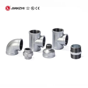 Jianzhi Adapters Pipe Fittings Connectors Galvanized Steel for Gas Systems Gi Bend 45 Degree Tee Boat Flange Pipe Fittings