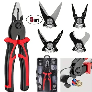 5-in-1 Multi-functional Serrated Jaw OEM Wire-cutting Tool Stripper Crimping Nose Pliers Pliers Cutting Pliers