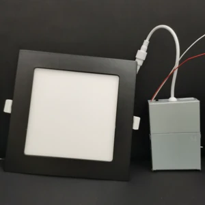 Black Pot light 6inch 12W Ultra-thin Square Panel Light 100-130V 100-277V 100-347V 0-10v Triac Dimmable 5CCT DIP Switch ETL ES