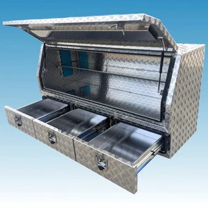 Checker Plate Aluminium Waterproof Outdoor Tool Box 3 Lockable Drawers Powder Coated CE Certified Lightweight Dustproof