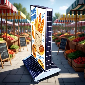 Customized Commercial Street Solar LED Signboard; Custom Waterproof Outdoor LED Solar Advertising Light Box.