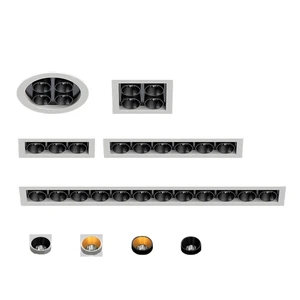 Modern Commercial LED Downlight Museum Exhibition Anti-Glare Adjustable Recessed Spotlight Dimmable with Aluminum Lamp Body