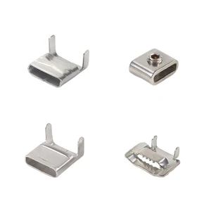 304 Stainless Steel Self-Locking Clasp Buckle 100mm for Industrial Banding Strapping Belt