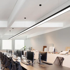 Customizable Seamless LED Linear Pendant Light Creative Shape Long Strip Light Aluminum Alloy 3-Year Warranty Supermarket Office