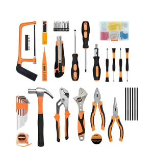 General Household Hand Tool Kit with Plastic Toolbox Storage Case for Office College Repairs
