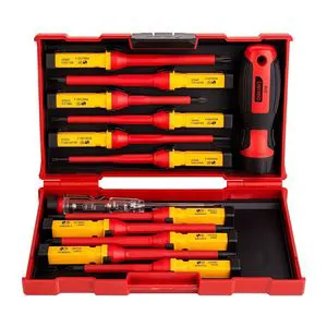 OEM 13 Pcs Isolated 1000 v Insulating Electrician Insulated 1000v VDE Screwdrivers Set with Electric Voltage Tester