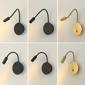 Cross-border Hose Wall Lamp 360 Adjustable Brightness, Bendable, with Switch, Bedside Reading Wall Lamp Spotlight