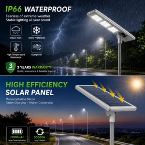 New Design IP66 Aluminum All-in-One LED Solar Street Lights for Road & Highway