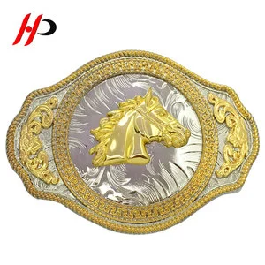 Belt Buckle Custom Manufacturer 3D Gold Brass Emboss Luxury Cowboy Men Western Logo Metal Custom Belt Buckle For Men