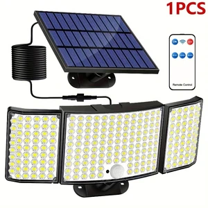 Solar wall lamp, security, outdoor garage, infrared sensor, 160 LED, 224 split three-head