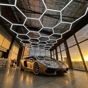 Gonengo Custom Designed Hexagon Led Light 6500K Modern Garage Lighting for the Car Workshop
