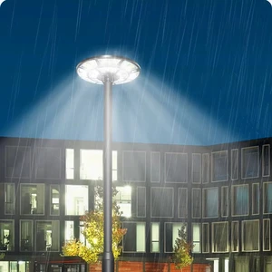 Outdoor Ip65 Waterproof High Power Round Ufo Post Pole Lamp 800w Solar Street Light for Garden Villa ufo Solar Light