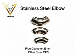 MeiMing CE D25mm Stainless Steel Elbow Pipe Fittings Plumbing Fittings Joints OEM for Plumbing Pipelines Connection and HVAC