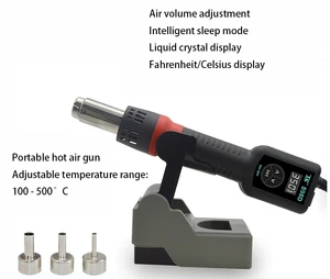 Electric Portable Digital Display High Temperature Hot Air Gun BGA Rework Solder Station 220V 750W Hair Dryer for SMD SMT
