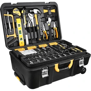 162 Steel Tool Box With Hand Tool Sets for Garage Storage Tool Cabinet Trolley Box