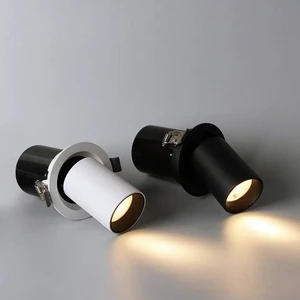 Wholesale White Black Dimmable IP44 Ra>92 Led Recessed Lights 110v-24v 360 Rotating Telescopic Adjustable Downlight