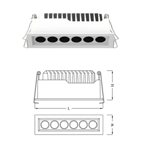 Anti-glare LED Grille Spotlight Recessed Ceiling Lights for Museum Exihbition Hall & Art Gallery