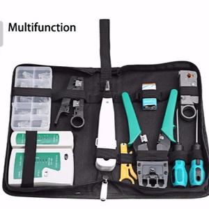14pcs Crimper Cutter Stripper Cable Testing Hand Tool Set RJ45/12/11 Lan Network Tool Kit Set