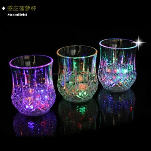 Flashing Cup Beer Mug Led Glass Drink Cup Liquid Activated Lamp Glass for bar and Party