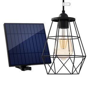 Intelamp Diamond Warm Lighting Hanging LED Solar Powered Shed Lights Hot Selling Outdoor Pendant Light