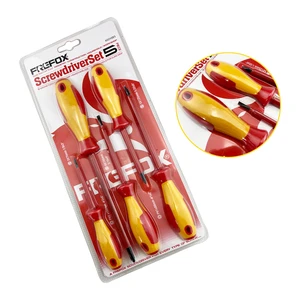 5PCS Insulated Screwdriver Set Magnetic Slotted Phillips Flat Voltage Electrical Maintenance Electrician Safety Hand Tool Kit