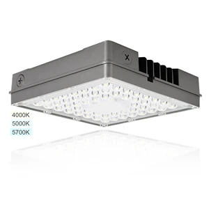 LED Canopy Light Selectable Wattage 3CCT with Motion Sensor for Carport Garage Gas Station 100-277V Waterproof DIM ETL Listed