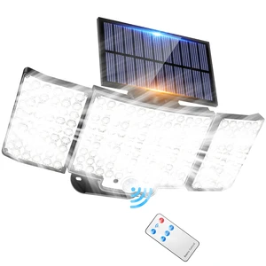Energy Saving 270° Wide Angle Solar Outdoor Light Motion Sensor Waterproof Intelligent LED Floodlight for Garden Garage Yard