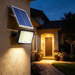 Factory Direct Solar Flood Lights Outdoor Waterproof IP65 100W 200W High Brightness Led for Yard and Security Lighting