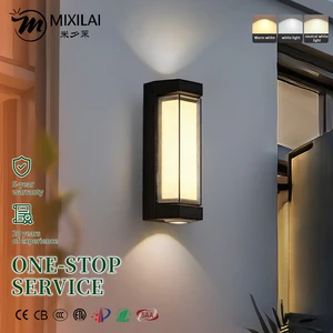 LED Outdoor Wall Mounted Lights Modern IP65 Die cast Aluminum Three Sided Up and Down Lighting for Porch Garden Decoration