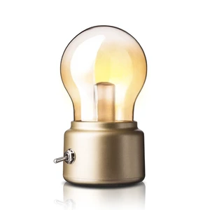 New Ins Strange Glass ABS Creative LED Desk Lamp Retro Night Light USB Rechargeable Modern Design Warm White Bedroom