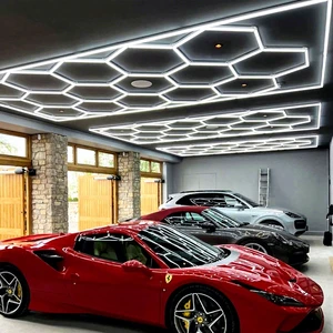 Garage LED Lights Workshop Car Detailing LED Light Ceiling Honeycomb Lamp for Car Wash Supermarket 15 Grid System