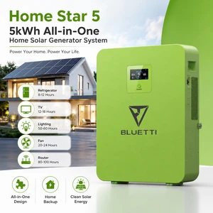 BLUETTI Home Star 5 Integrated Solar Battery Inverter System 5kWh Capacity For Refrigerator TV Lighting Fan And Router