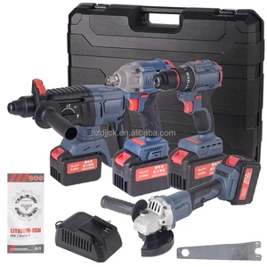 Brushless Hammer Angle Grinding Machine Electric Wrench Pick Impact Drill Rechargeable Lithium Battery Tool Set Electric Drill