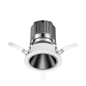 ETL c ETL Customized OEM ODM Design Mirror Black 75mm Cut-Hole 10W/20W Cob 15/24/36/60 Degrees Anti-Glare Hotel LED Downlight