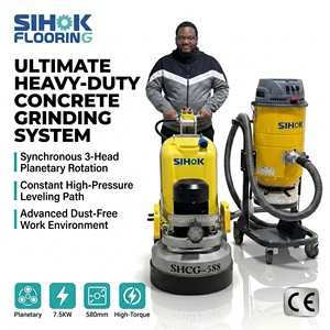580mm Walk Behind Concrete Grinder 7.5KW 3 Head Planetary Epoxy Floor Grinding Machine Industrial Wet And Dry Floor Polisher CE