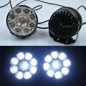 American 3inch 9LED Round Clear Lens Reflector Cup Tail Light Side Marker Lamp DRL Fog Driving Brake Turn signal Truck TrailerRV