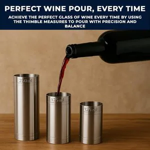 Stainless Steel Food Grade Reusable Portable Modern Bar Tools Thimble Spirit Measuring Cups 125ml 175ml 250ml Jigger
