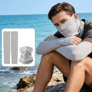 2in1 New Style Running UV protection Summer Sports Bike Cycling Mens Face Masks and Arm Sleeves Sets