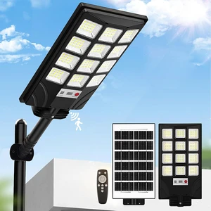 144 192LED SMD 5730 6500K Dusk to Dawn Solar Street Light ABS Parking Lot Flood Light with Solar Battery