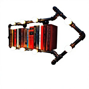 American-Style LOFT Vintage Industrial-Style LED Wall Lamp for Bar Restaurant Corridor Aisle-Warm Light Iron Water-Pipe Design