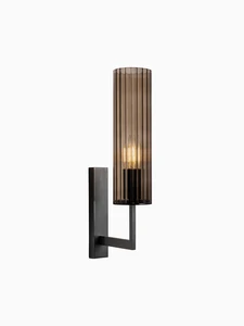 High End Industrial Style Smoked Glass Anti Glare Easy Install Light for Bathroom Vanity Restaurant Corridor Showroom Wall Lamp