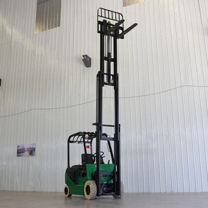 1tons Wheel Three Small Compact High Reach Electric Forklift Truck For Narrow Aisle Use