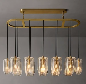 Clear Glass Linear Chandelier Customized Size Chandelier Light Factory Price Light Luxury Home Lighting