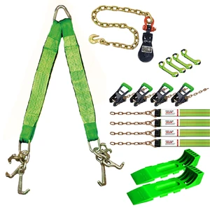 Wholesale Towing Strap Kit RTJ Hook With Ring Tow Tie Down Strap With Chain Shackle And Tire Skate